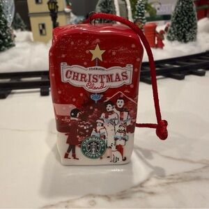 2007 STARBUCKS Christmas Blend Coffee Bag w/Carolers Ceramic Holiday Ornament